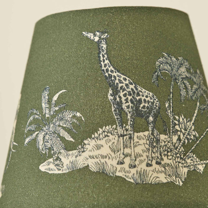 Zola Green Cotton Safari Tapered Lampshade