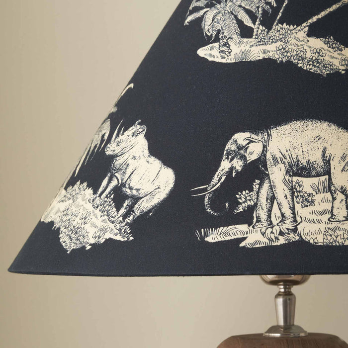 Zola Inky Blue Cotton Safari Tapered Lampshade